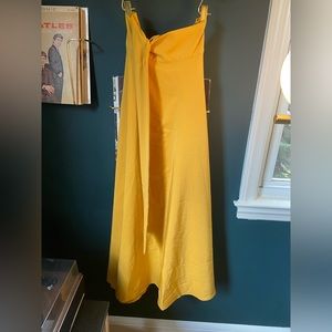 Elegant Gold Maxi Skirt w/ Tie